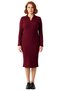 Women's Polo Neck Corded Fabric Bodycon Knitwear Midi Dress Long Sleeve Winter Casual Stylish Acrylic Design - 3