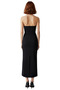 Women's Bodycon Midi Dress with Thick Straps Square Neckline Stone Detail Stylish Evening Cocktail - 4