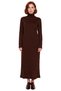 Women's Mock Neck A-Line Knitwear Maxi Dress Long Standard Sleeve Acrylic Plain Pattern Winter Casual Stylish - 3