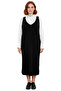 Women's Gray Shift Knitwear Jile Midi Dress V-Neck Plain Textured Comfortable Spring Autumn Quality - 3