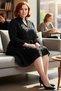 Women's A-Line Burgundy Textured Belted V-Neck Mini Dress Stylish Plus Size Option for Spring Autumn. - 2