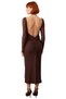 Women's Feminine Bodycon Boat Neck Maxi Long Sleeve Lined Lace Knitted Stylish Evening Dress Good Quality - 4