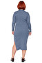 Women's Bodycon Cutout Solid Pattern Mock Neck Long Sleeve Midi Slit Knitted Dress Winter Collection - 4