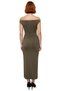 Women's Khaki Carmen Collar Bodycon Maxi Dress Stylish and Modern Design for Special Occasions Fashion Forward - 4