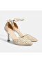 Women's White Adjustable Buckle Stone Bridal Shoes