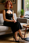 Women's Bodycon Cut Sleeveless Maxi Dress Stylish Cut Out Detailed Knitted Sandy Textured Design Quality - 2