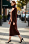 Women's Special Plain Pattern Turtleneck Midi Knit Dress Comfortable and Stylish Choice for Winter Months Quality