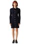 Women's Polo Neck Plain Corded Fabric Knitwear Mini Dress Everyday Elegance Wear It over Your Winter Outfit. - 3
