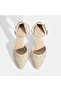 Women's White Adjustable Buckle Stone Bridal Shoes - 5
