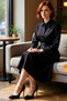 Women's Shirt Collar Batwing Sleeve Long Belted Midi Length Woven Winter Dress Casual Elegance Quality - 2