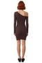 Women's Bodycon Asymmetrical Neckline Long Sleeve Corded Fabric Knitted Mini Dress Day Night Event Style Quality - 4