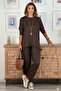 Brown Lucky Pants Blouse Set - 2