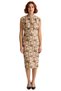 Women's Bodycon Cutout Mock Neck Sleeveless Midi Length Dress Finike Woven Ruched Detail Stylish Design - 3
