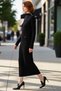 Women's Mock Neck Long Sleeve Maxi Length Ribbed Knit Dress Winter Casual Chic with Stylish Button Details