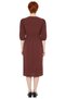 Women's a Line Midi Length Three Quarter Balloon Sleeve V Neck Woven Dress Spring Autumn Daily Chic - 4