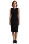 Women's Black Sleeveless Midi Knit Shift Dress with Slim Fit Offers All-Day Elegance and Comfort - 3