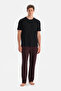 Burgundy Patterned Knitted Trousers - 4