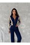 Women's Trendy Tracksuit Set with Stand-Up Collar, Zipper, Loose Legs and Side Trimming - 6