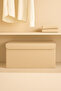 Large Size Box with Support Lid – Quilt Blanket Storage Box Organizer 60X40X30 - Beige - 2