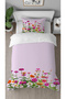 Flowers Colorful Patterned Printed Special Design Single Person Simple Style Stylish Duvet Cover Set Without Sheets