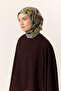 Thin Cotton Soft Scarf Pistachio Green-Lilac Patterned Non-Slip Textured Tok Duruşlu 90X90 - 6