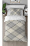 Square Geometric Line Beige Gray Patterned Printed Special Design Single Stylish Duvet Cover Set Without Sheets