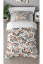 Leopard Black and Brown Patterned Printed Specially Designed Single Person Style Stylish Duvet Cover Set Without Sheets