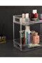 2 Tiers Crystal Makeup Organizer Decorative Cosmetic Jewelry Accessories Organizer Bathroom Shelf Transparent - 2