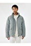 Long Sleeve Hooded Pocket Detailed Zippered Slim Fit Mock Neck Winter Puffer Coat - 2
