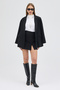 Women's Black Slit Cashmere Skirt - 2