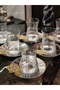 Brosh Series Metal Plate, Platinum Gilt Crystal Cup Tea Set for 6 Person - 3