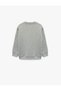 Oversize Long Sleeve Crew Neck Embossed Printed Sweatshirt - 2