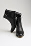 Women's Black Vicky Heeled Crocodile Patterned Leather Boots 6.5cm Byndrsl2406 - 5