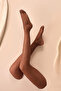 15 Den Super Thin Bitter Brown Color Shiny Women's Pantyhose - 4