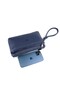 Men's Navy Blue Thin Portfolio Handbag with Belt - 3