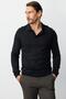 Black Standard Fit Slim Fit Polo Neck Plain Long Sleeve Knitwear - 6