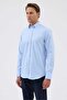 Non Iron Iron-Free Button-Down Collar 100% Cotton Oxford Comfort Fit Blue Men's Shirt - 5