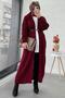 Baklava Pattern Long Knitwear Women's Cardigan – Burgundy - 5