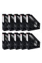 Plastic Box Folder, 10 Pieces, Vertical - Horizontal, A4 - A5, Black - 2