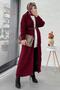 Baklava Pattern Long Knitwear Women's Cardigan – Burgundy - 4