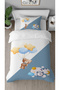 Teddy Bear Balloon Night Sleep Patterned Design Single Stylish Children's Duvet Cover Set Without Printed Sheets