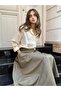Valerie Winter Flared Long Skirt Women's Khaki - 8