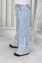 Premium Quality Blue Wide Leg Jean Denim Girls Pants - 7