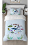 Sea Fish Ocean Blue Patterned Printed Specially Designed Single Children's Duvet Cover Set Without Sheets