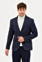 Luduno Men's Navy Blue Thick Mono Collar Slim Fit Casual Blazer Jacket - 6