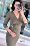 Double-Breasted Collar Buckle Viscose Dress 6K177 - 4