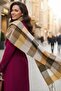 Women's Premium Soft Plaid Boucle Scarf Plaid Shawl Scarf - 7
