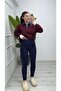 0501 Fleece-Lined Winter Tights Navy Blue