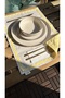 Beige Checkered American Serving Set of 2, Zigzag Striped Detail Presentation Serving Tray 35X50 cm - 5