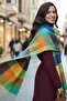 Women's Premium Soft Plaid Boucle Scarf Plaid Shawl Scarf - 3
